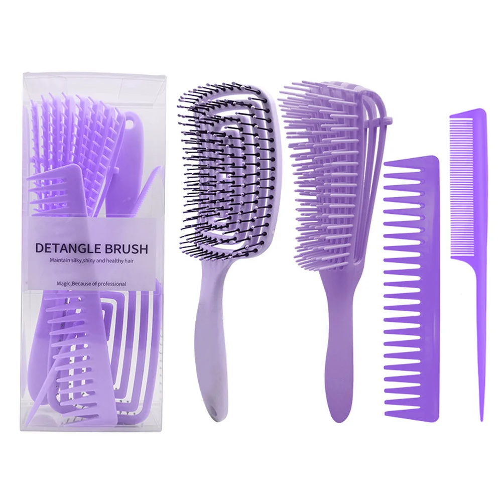 

1Set Detangling Anti-Static Hair Brush Hair Comb Set Detangler Brush for Curly Hair Barber Comb Accessories Hair Styling Tools