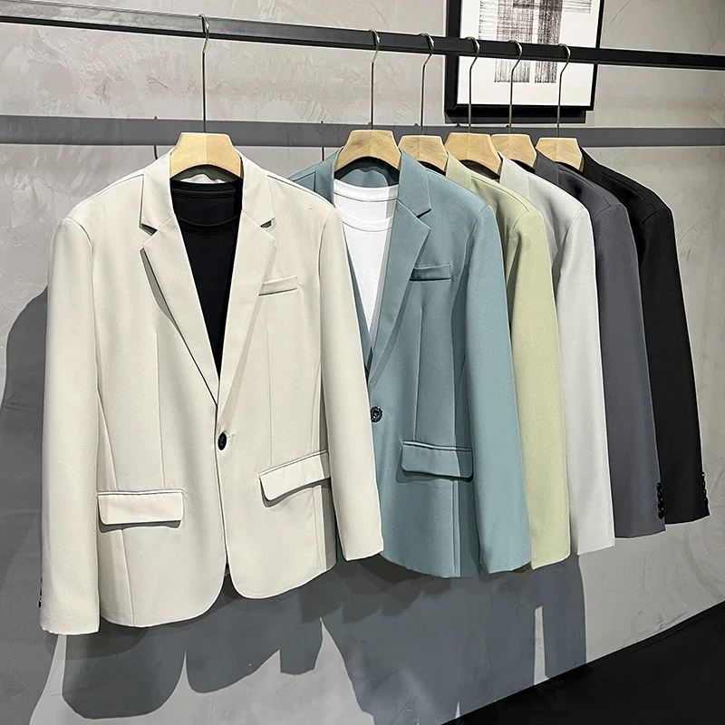 Korean Casual Two-piece suit Men's Spring and Autumn New Handsome Professional Guest look Slim fit Suit set Best Man Formal D... |