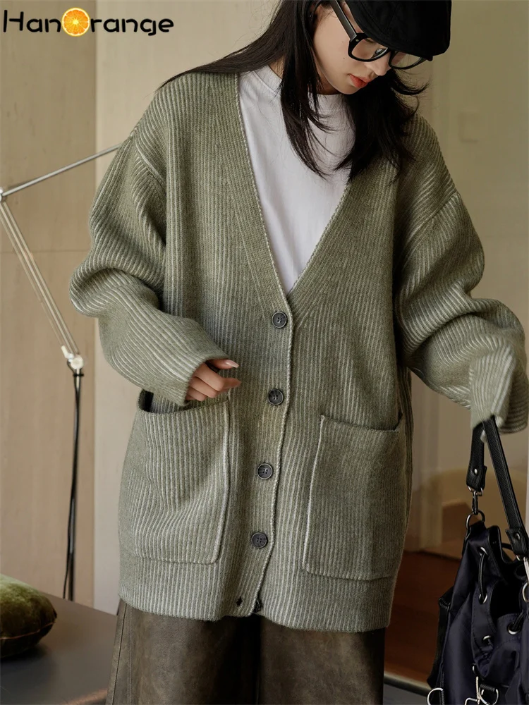 Женский кардиган HanOrange с V-образным вырезом