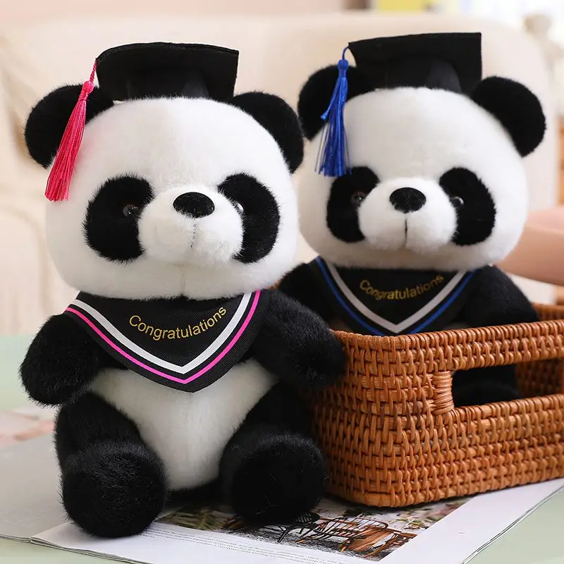 

26cm Cute Dr. Panda Plush Toy Stuffed Soft Kawaii Teddy Bear Animal Dolls Graduation Gifts for Kids Children Girls