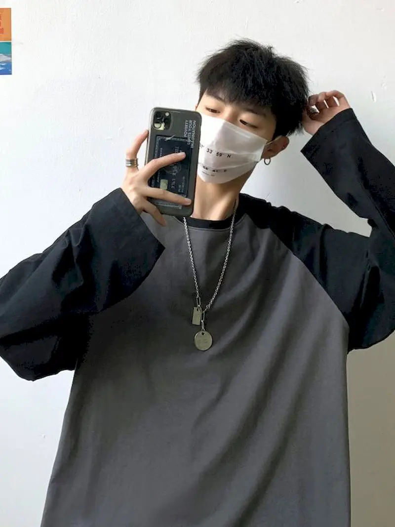 

Foufurieux 2022 Men's Full T-shirt Long Sleeve Male Loose Round Neck Pullover Fashion T-shirt Men Casual Graphic T Shirts Tops