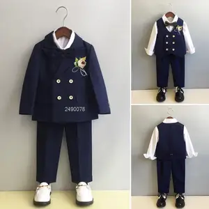 Imported Flower Boys Wedding Suit Children Photography Dress Kids Stage Performance Formal Blazer Suit Baby B