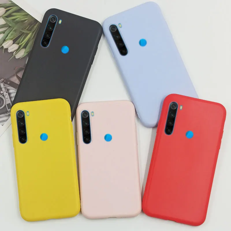 Чехол-накладка для Redmi Note 8 Pro силиконовый мягкий чехол желтого розового