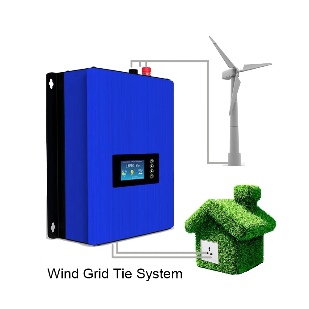 

Wind Power Grid Tie Inverter 1000W/2000W With Dump Load Resistor/Limiter/WIFI for AC 3 Phase 1KW/2KW 24V/48V Wind Generator