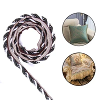 1meter black silver braided rope band edge clothing sofa cushion pillow lace accessories four strand twist rope embossed rope