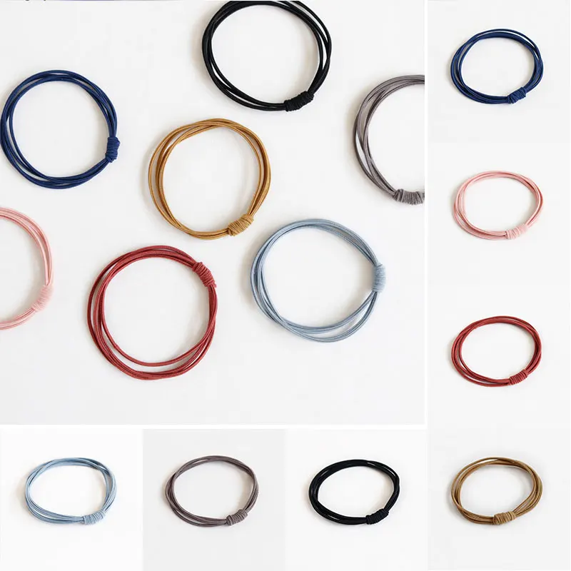 

1 PC Colorful 4 in 1 Knot Spandex Elastic Rubber Bands Hair Accessories For Women And Girls Tie Ponytail Holders Headwear