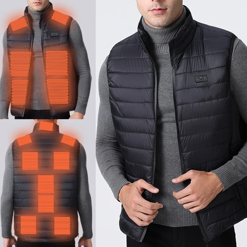 

Men Heated Vest Jackets Cotton Padded Usb Heater Outdoor Thermal Coats Winter Adjustable Size Waistcoat Gilet Chauffant Homme