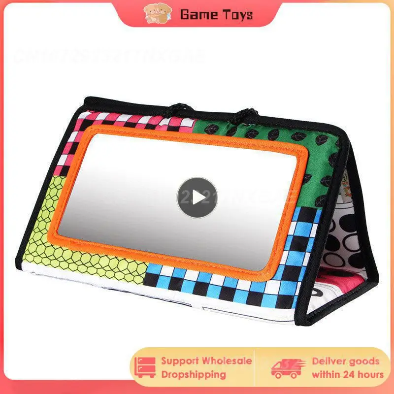 

Infant Baby Floor Mirror Toy Two-in-one Black And White Color Shape Cloth Book Toys For 0-3 Y Baby Discover And Play Mirror Toys