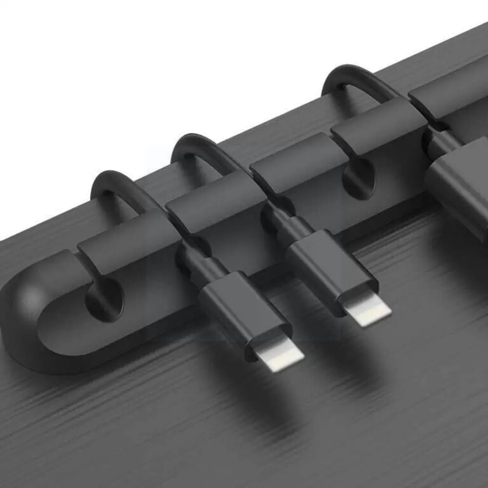 

Органайзер для кабеля, силиконовый держатель для кабеля Usb, настольные зажимы для управления кабелем, держатель для мыши, наушников, проводо...