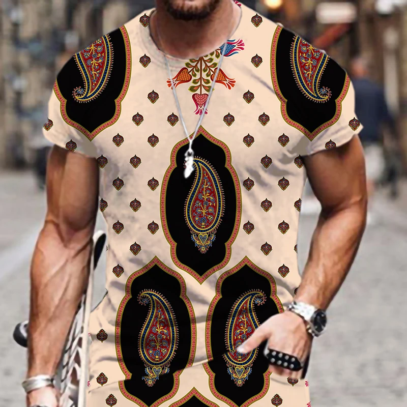 Футболка мужская с персидским узором крутая тенниска в стиле хип-хоп забавная