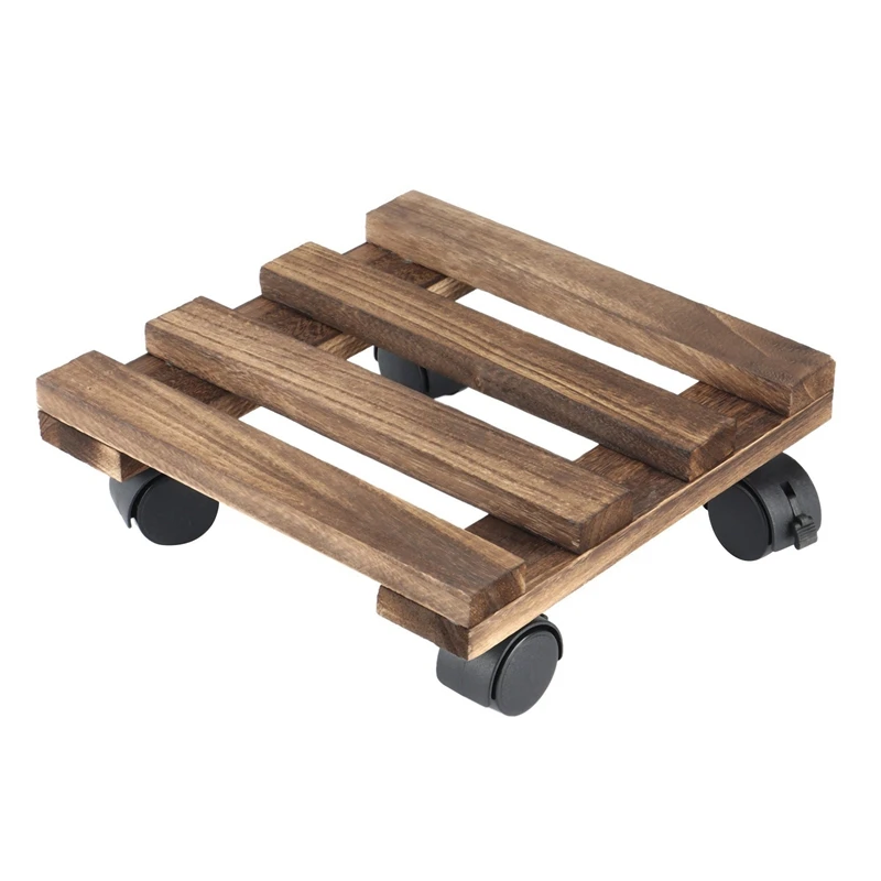 

Деревянная Запираемая подставка для растений Caddy, прочная квадратная конструкция для помещений и улицы