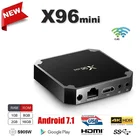 X96 Amlogic четырехъядерный Android 7,1 tv Box 2,4G Wifi 4 K * 2 K HD tv BOX H.265 Miracast Airplay X96W комплект bluetooth Top Box PK H96 Max