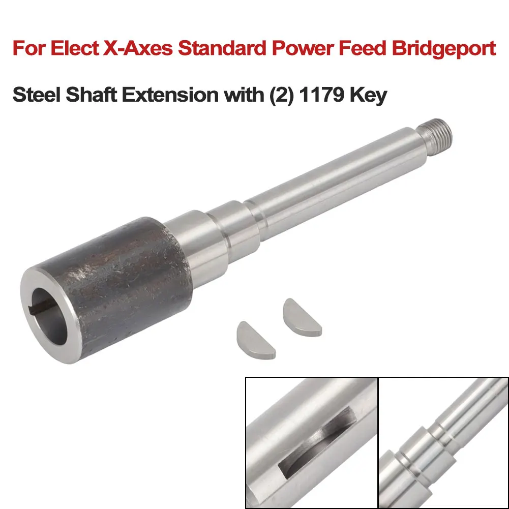 Фото Для Bridgeport Mills Elect X-Axes Стандартная подача мощности Комплекты удлинителей стального вала Bridgeport с (2) ключом 1179. №1