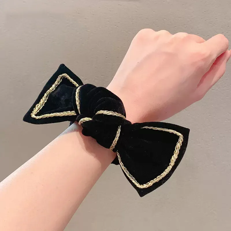 Женская бархатная повязка для волос с бантом-бабочкой