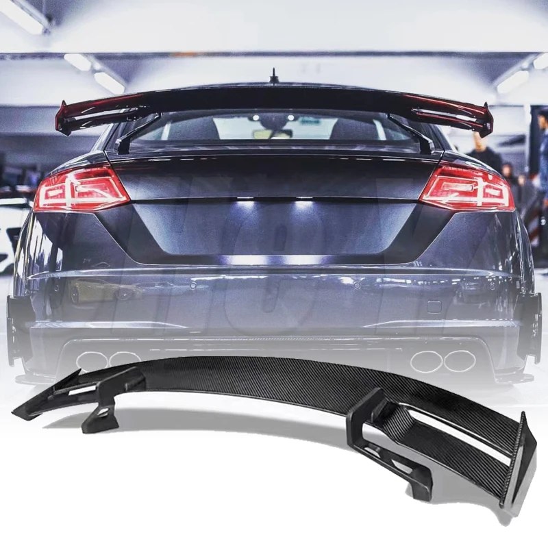 Для Audi Tt Tts Ttrs R8 MK3 Mk2 кованое настоящее углеродное волокно глянцевое черное заднее