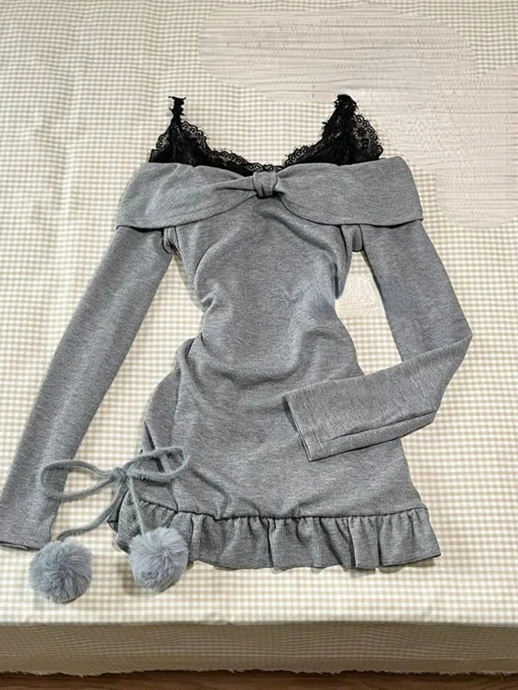 Милое сексуальное кружевное лоскутное черное платье-бретелька для женщин +