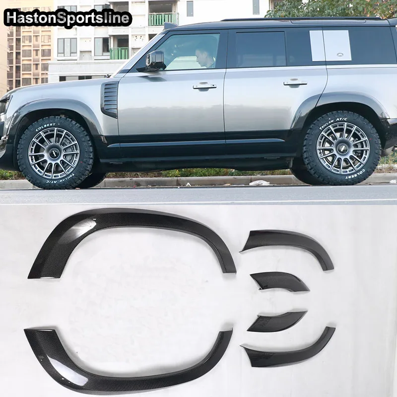 6 шт./компл. автомобильные передние крылья из настоящего углеродного волокна