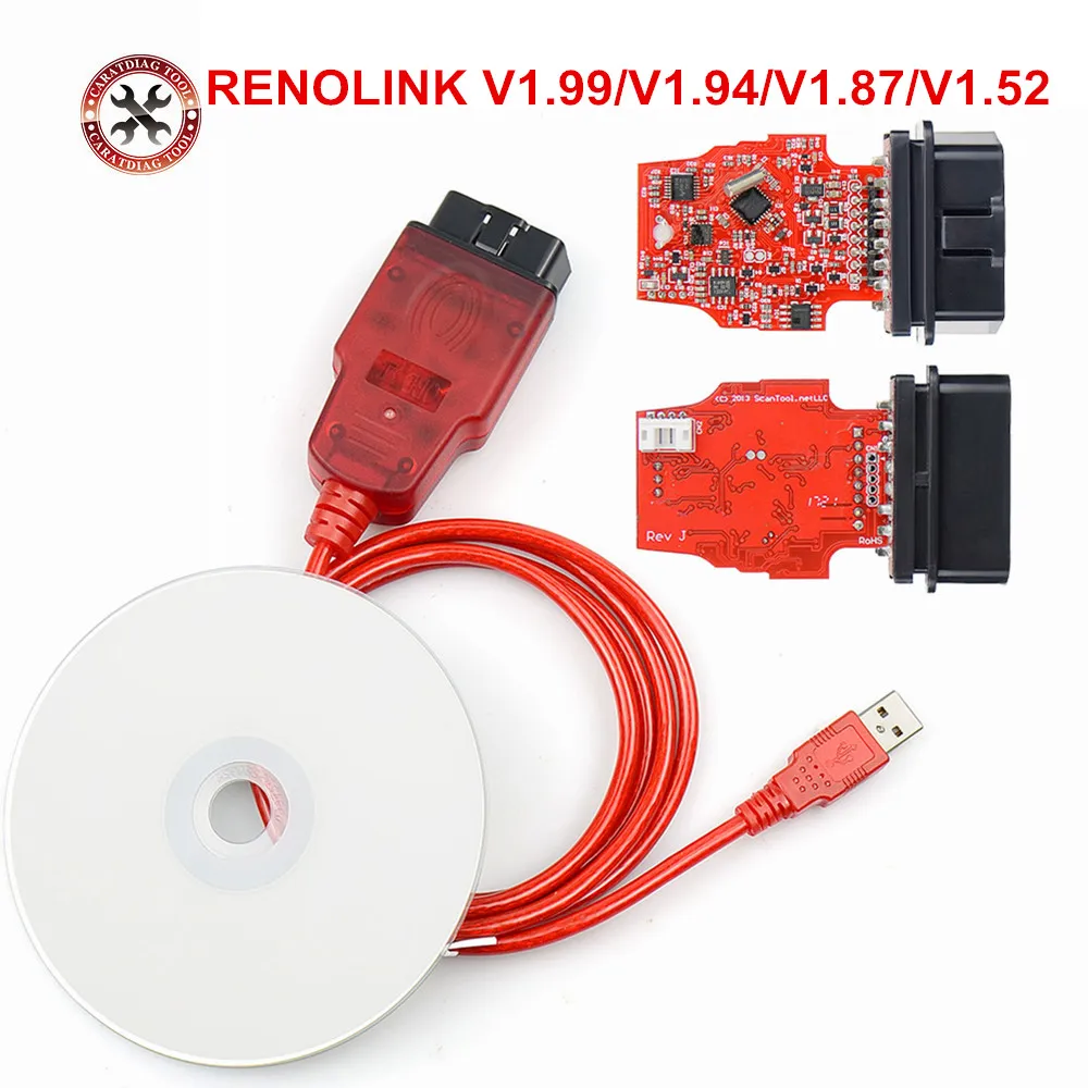 Для диагностики интерфейса Renolink V1.99/v1.94V1.87 OBD2 для Renault программатора ЭБУ