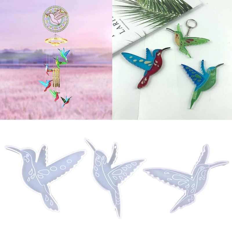 

DIY Hummingbird Keychain Silicone Epoxy Mold DIY Ornaments Pendant Jewelry Crafting Mould for Valentine Love Gift