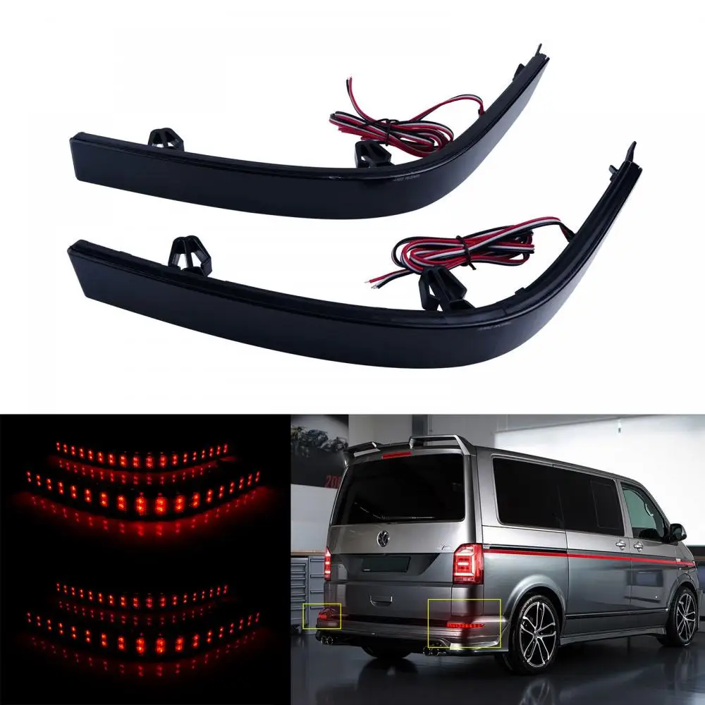 Светодиодный отражатель бампера с черными дымчатыми линзами для VW Transporter T6 MKVI