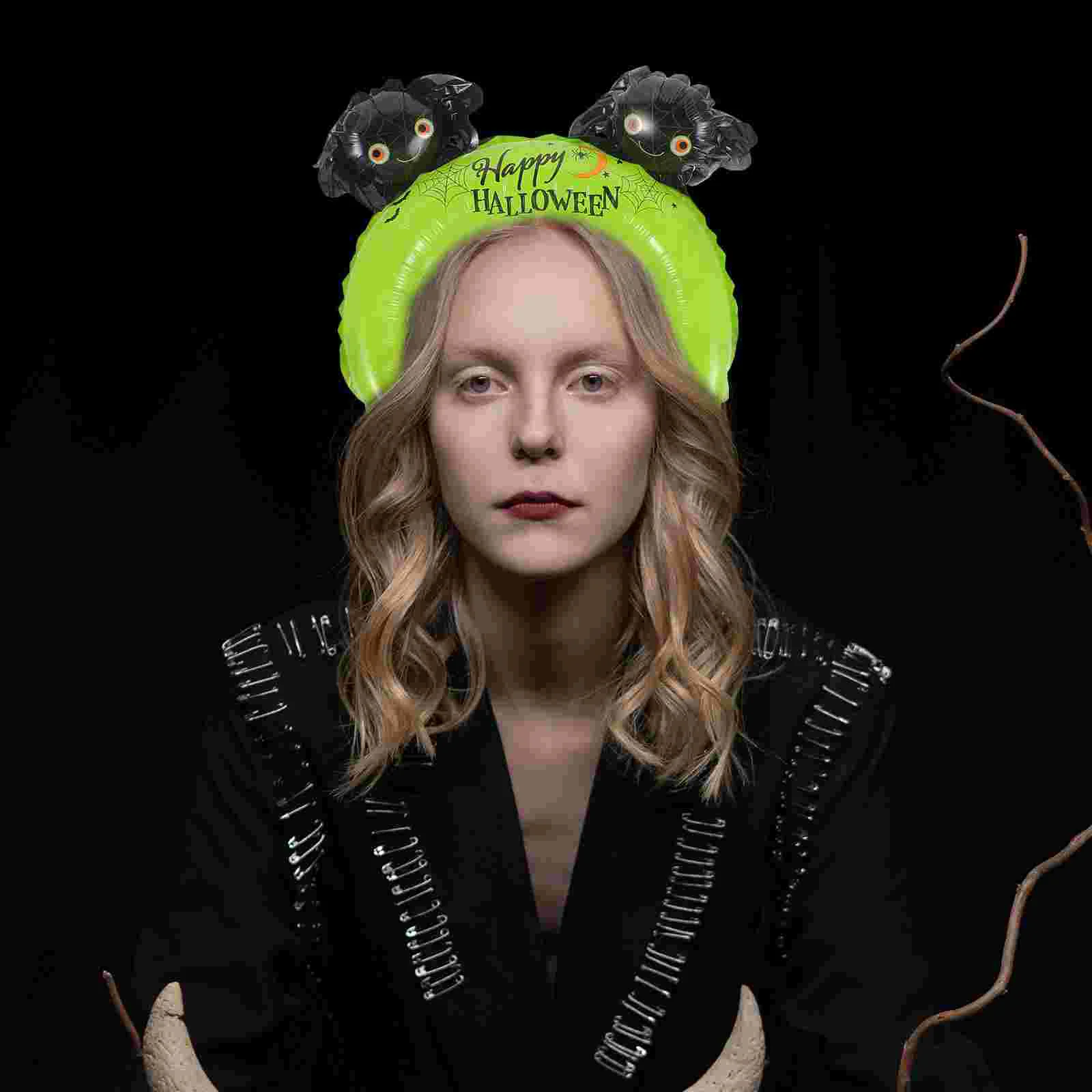 

20 Pcs Headbands Halloween Balloon Hair Pumpkin Hoops Shaped Balloons Festival Wall Decors Aluminum Foil Photo Props Headdress