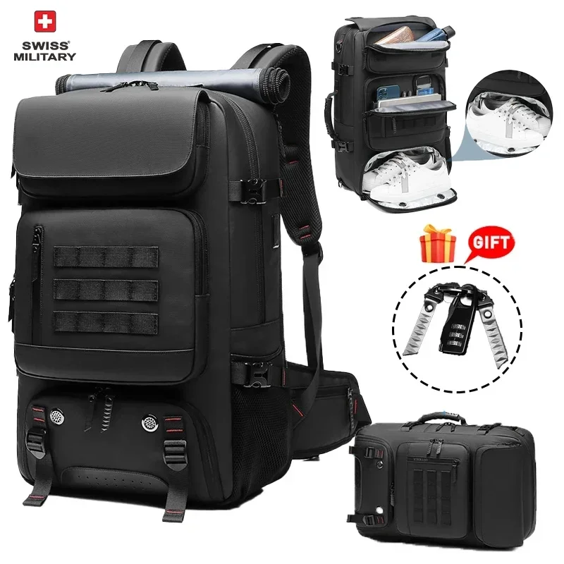 SWISS Мужской дорожный рюкзак 50л Походный треккинговый Водонепроницаемый