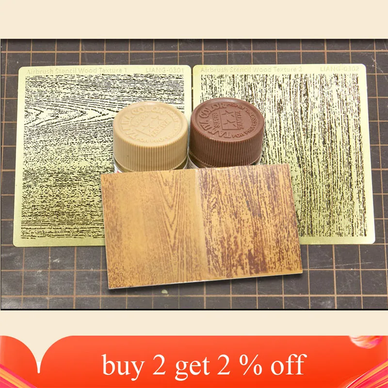 

Трафарет LIANG 0301 + 0302 для аэрографа, деревянная текстура для масштаба 1/32, 1/35, 1/48, запчасти, модель