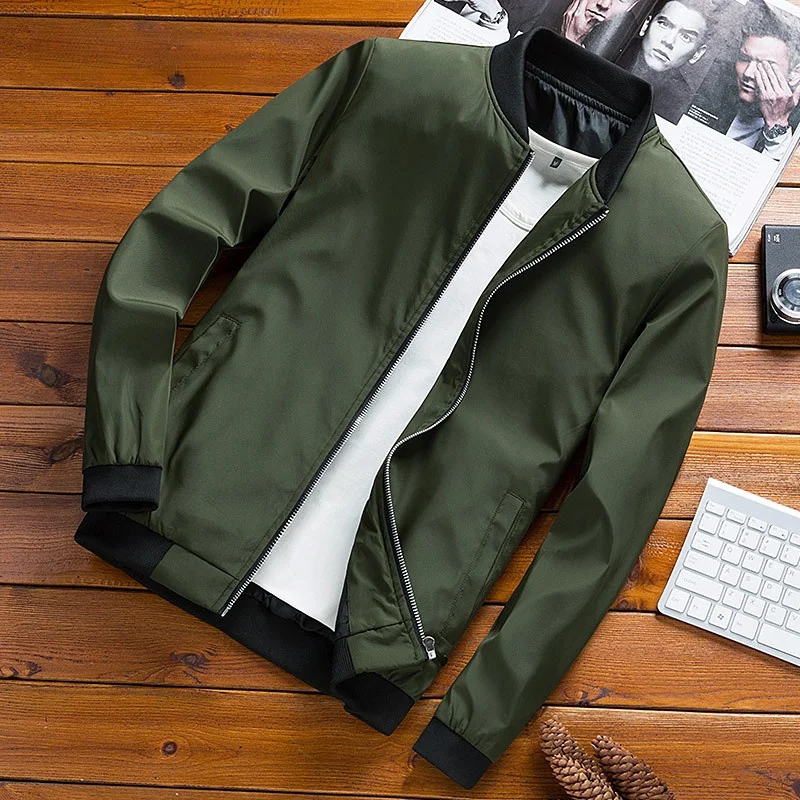 

NONEAIR 2023 Spring Men Bomber Jackets Male Outwear Slim Fit Solid Color Coats Fashion Man Streetwear Baseball Jackets Clothing