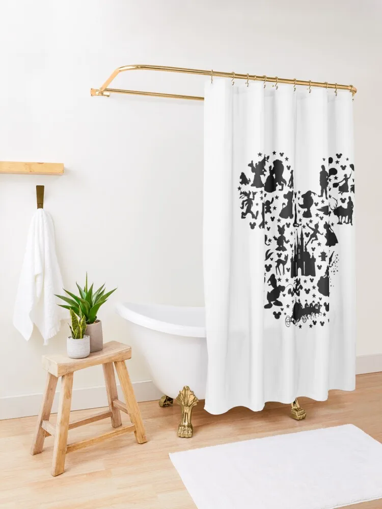 Занавеска для душа с силуэтом мыши