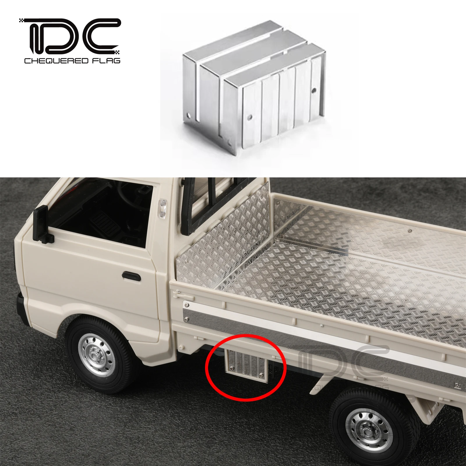 

Battery Box Protect Plate Sticker for WPL Mini D12 1/16 Truck Trailer Body Metal Upgrade Parts Kit RC Crawler Car Accessories