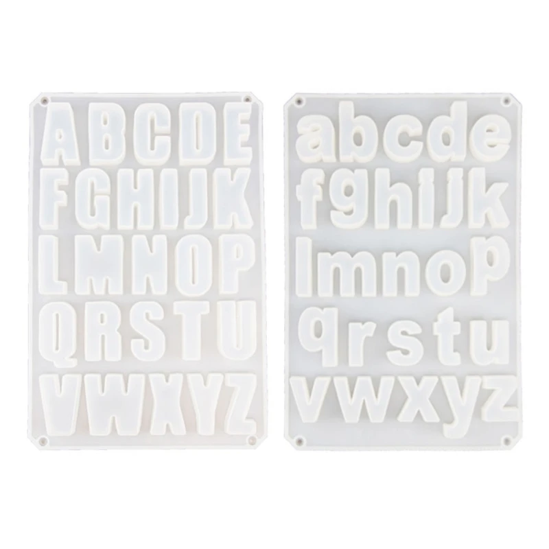 

XXFD 2Pcs Uppercase and Lowercase Letters Resin Casting Silicone Molds Woman Keychain Decorative Pendant Mold for DIY Crafts