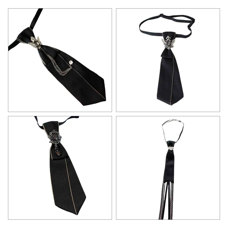 

Мужской винтажный регулируемый галстук, готический галстук-бабочка с металлической цепочкой, предварительно привязанный роскошный свадебный декоративный галстук-бабочка 066C