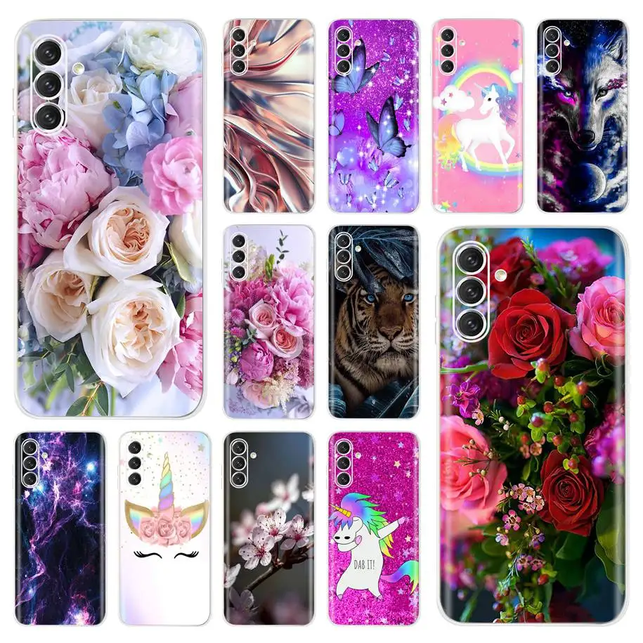 Чехол для Samsung A14, 6,8 дюйма, со стильным цветочным принтом