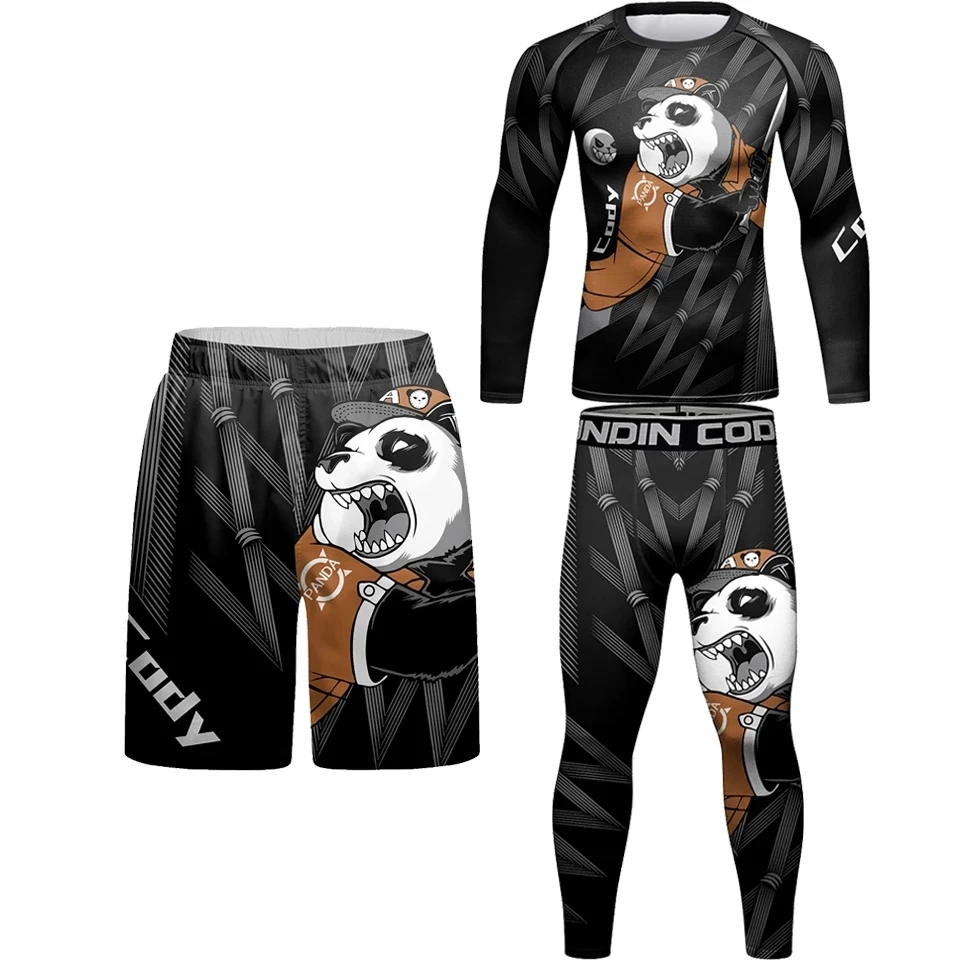

Компрессионная футболка для ММА, набор для бокса, мужские футболки Jiu Jitsu Rashguard, шорты для ММА, Муай Тай, спортивные костюмы для кикбоксинга, с...