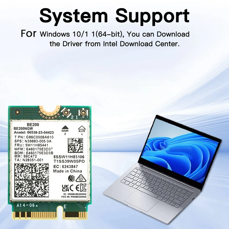 WIFI 7 BE200 BE200NGW Wifi карта 802.11AX трехдиапазонный беспроводной сетевой адаптер для Win10/11