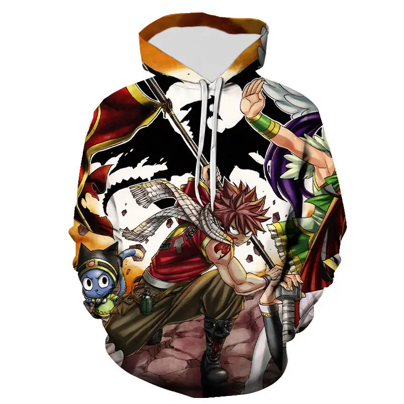 

Fashion Hoodies 3D Print Streetwear Fairy Tail Men Hoodie Sweatshirts Pullover Long Sleeve Cool Tops