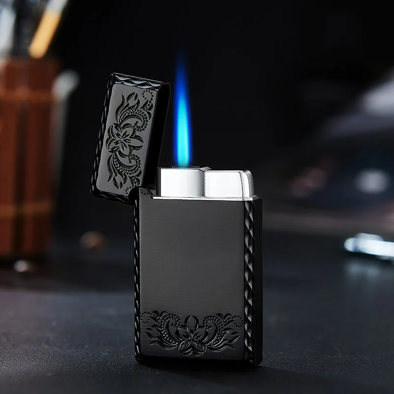 

Casual Butane Turbo Lighter Metal Smoking Accessories Cigarette Lighter Blue Flame Men's Small Toys Lightweight