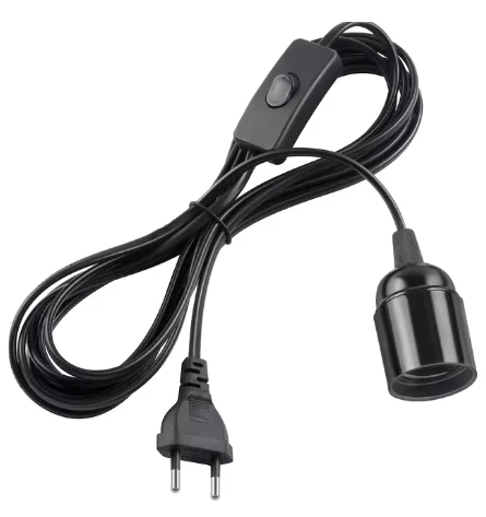 

Кабель для подвесного светильника E27 1.8 м с выключателем