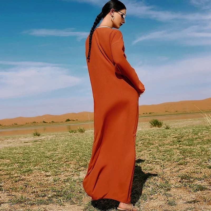 Abayas Muslim Maxi Dress Women With Diamond Full Sleeve Robes Fashion Elegant Arab Dubai Islamic Clothing Ramadan Muslim Dresses