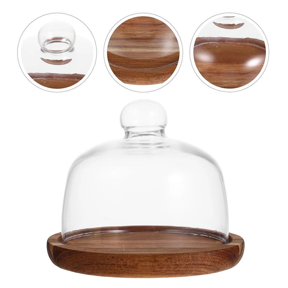 

Cake Plate Stand Dome Dessert Covertray Displaywood Cupcake Platter Cheese Round Cloche Snack Jar Wedding Dish Clear Small Base