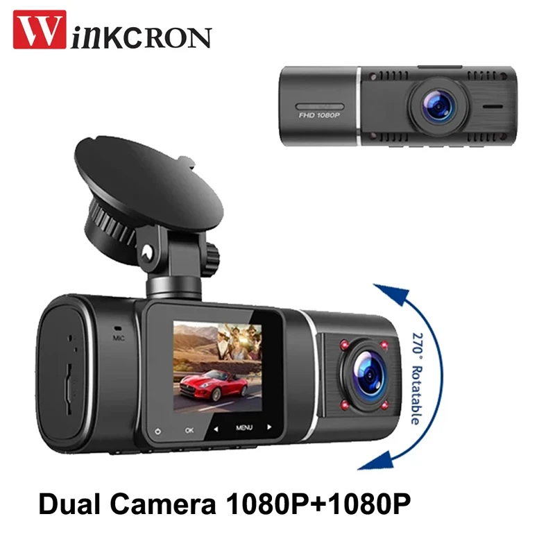 CAR DVR Dual Lens Full HD 1080P Cabin Camera Front and Inside Dash Cam Vehicle Black Box Car Video Recorder for Taxi Uber Cars