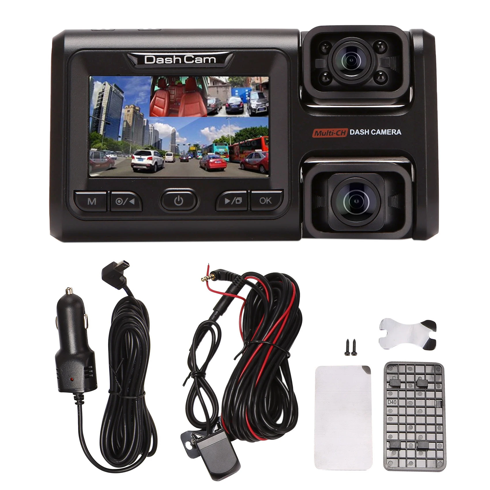 

2K + 1080P + 1080P Car DVR WiFi Logger Night Vision Dual Lens Dash Cam Car Camcorder(GPS)