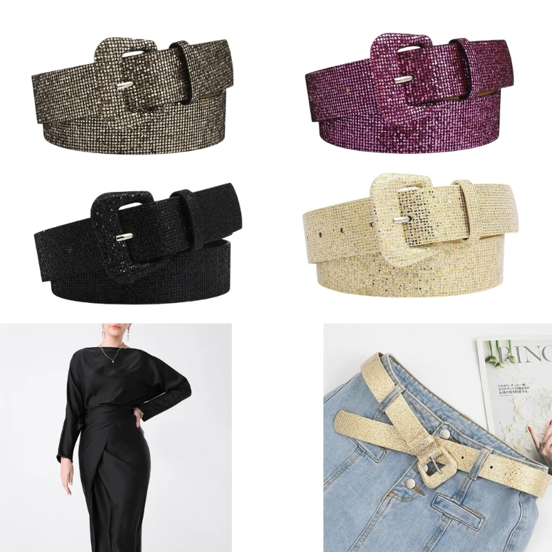 

Women Sequin Belt For Dress Studded Waist Belt Sash Belt Belt