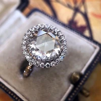 new classic round shape women engagement ring aaa shiny crystal zircon elegant proposal ring for lover fine gift lady jewelry