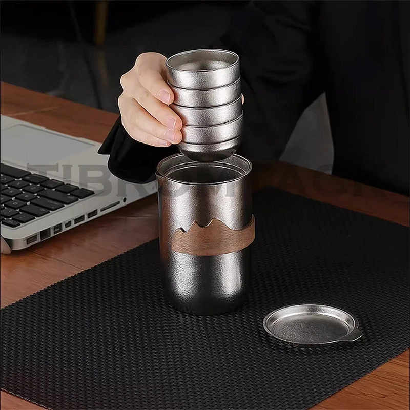 Чайный набор из чистого титана для путешествий портативный уличный с одной