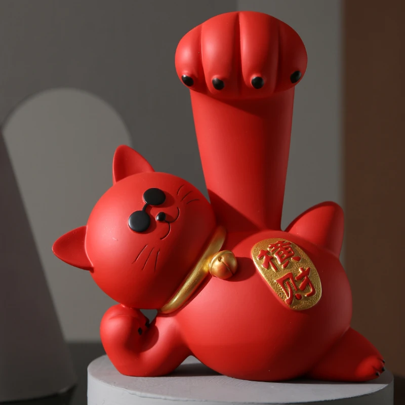 Креативные золотые украшения Lucky Cat статуя животного из смолы украшение для