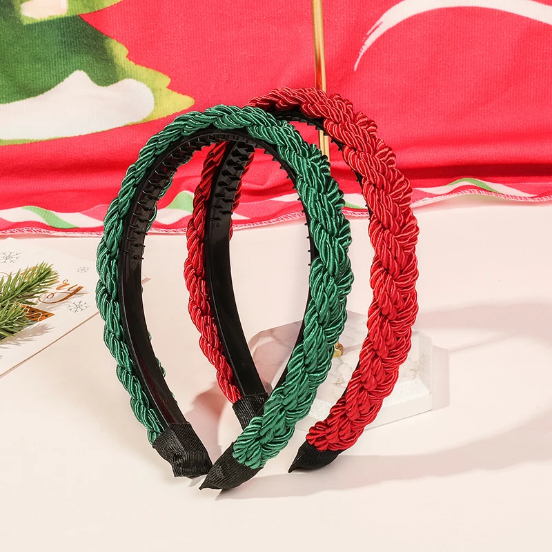 Рождественские яркие шелковые плетеные ленты ручной работы женские волосы с