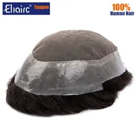 Toupee Men Soft Lace PU Base Wig For Men Natural Hairline Replacement System Unit For Men Male Hair Prosthesis