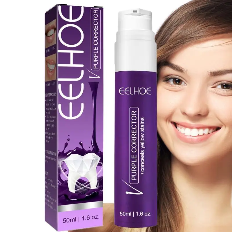 

Purple Tooth Whitening Gel 50ml Toothpaste V34 Colour Corrector Toothpaste Stain Removal Dental Color Correcting Toothpaste