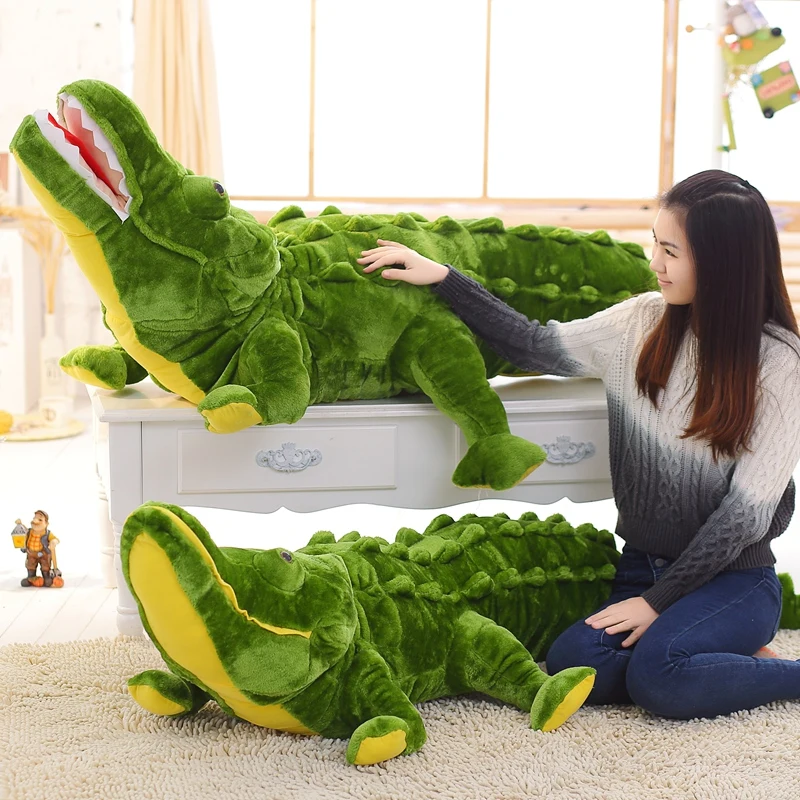 

80-160CM Cartoon Giant Crocodile Stuffed Plush Toy Super Soft PP Cotton Alligator Doll Pillow Cushion Kids Adult